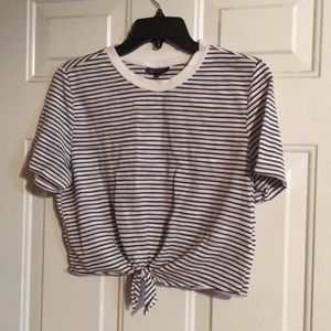 Topshop Striped Crop Top